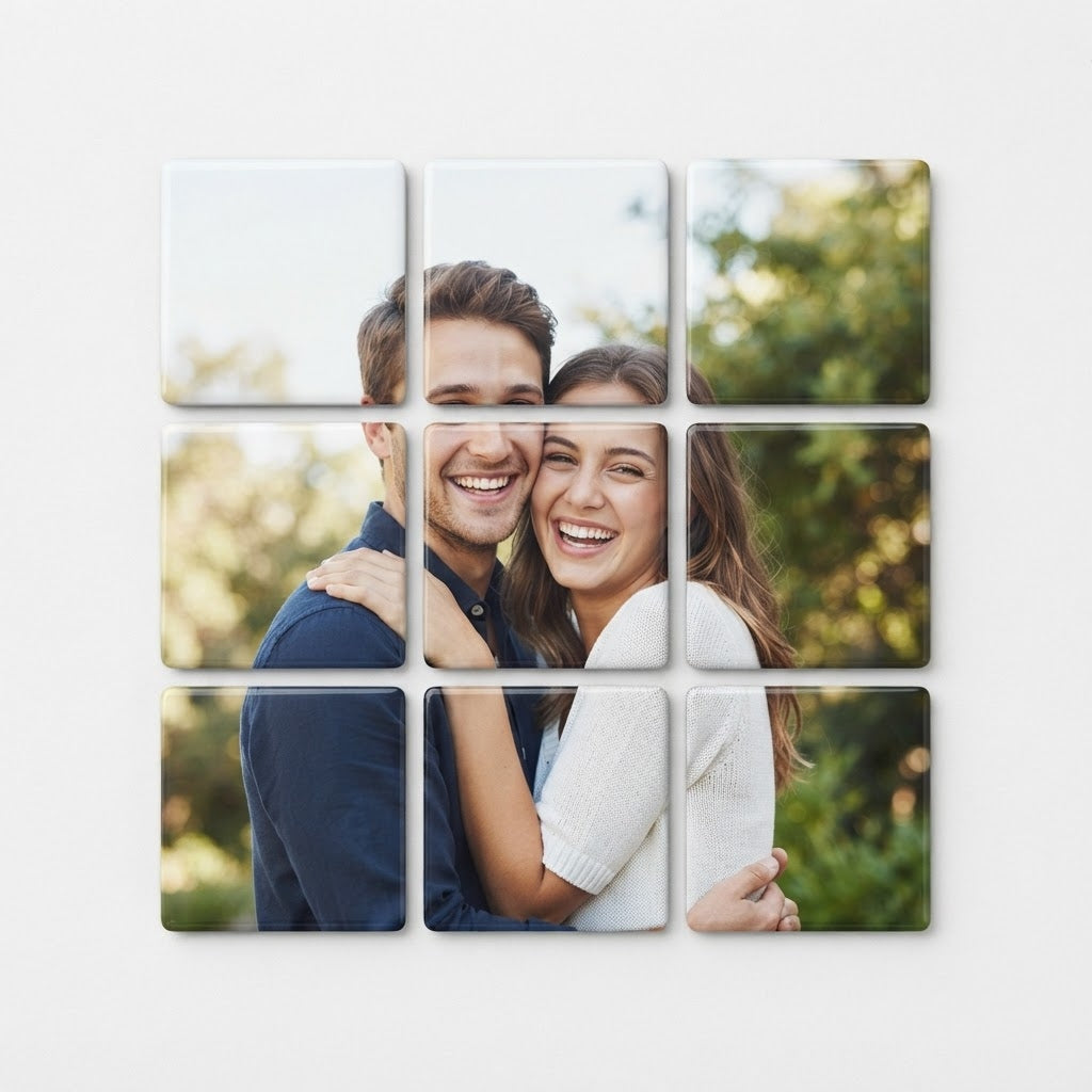Set of 9 custom photo magnets 2.5 inch square SnapMagna Louisville KY